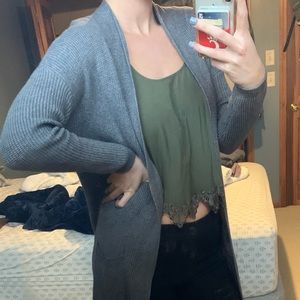 Calf length grey cardigan